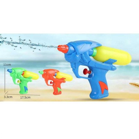 Водный пистолет 3 цвета, длина 17.5 см, механический принцип работы, микс видов 