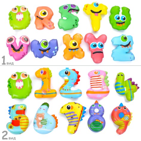 Фігурка сквіші, монстр/животна, аромат, мікс видів(цифри, англ.букви), 7-6-2см, 10шт в упак. /60