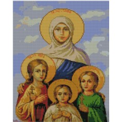 Набор для творчества алмазная картина Икона Веры, Надежды, Любви и их матери Софии Strateg размером 30х40 см (KB084)