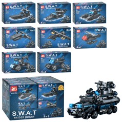 Конструктор военный транспорт, от 45дет, в кор-це, 8в1(военная машина), (8 видов) /15/240/16шт в кор. 30-20-16,5см