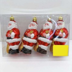 Новорічні прикраси 4 штуки, висота 11 см, у слюді 