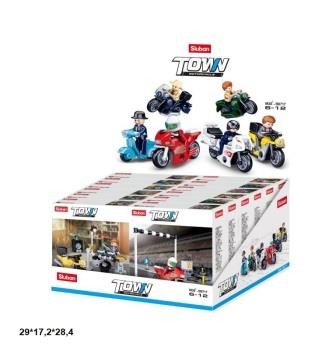 Конструктор M38-B0717 Town мотоцикл 45-77дет.6в. /8/96/%12шт.в кор.29*17,2*28,4см