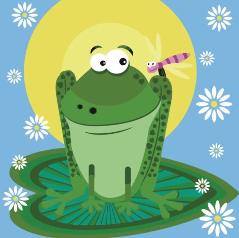 Картина за номерами Жаба на глечику Strateg з лаком розміром 30х30 см (ES058)