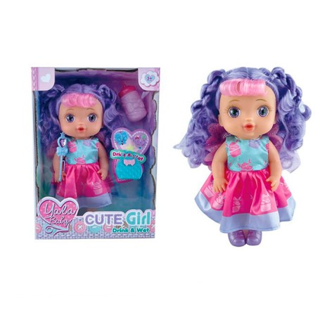 Лялька 29см, п'є-пісяє, пляшечка, сумка,гребінець, аксесуари, в кор-ці, 23,5-32,5-10,5см 