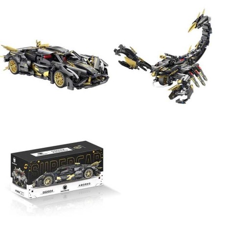 Конструктор 2в1, машина, скорпіон, гумові шини, наліпки, в кор. 40*18*18см  /12/