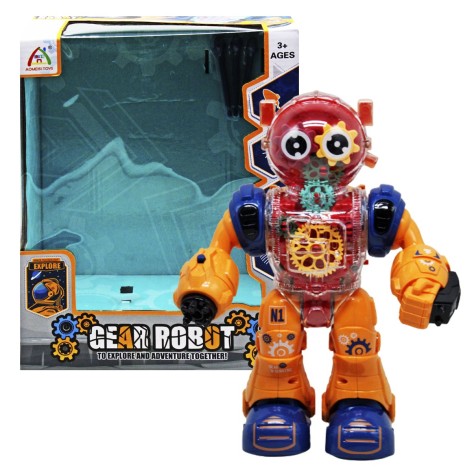 Робот 887 (36/2) 2 кольори, ходить, стріляє снарядами, підсвічування, звуки, обертаються шестерні, в коробці