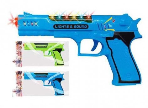 Іграшковий пістолет 2 кольори, світло, звук