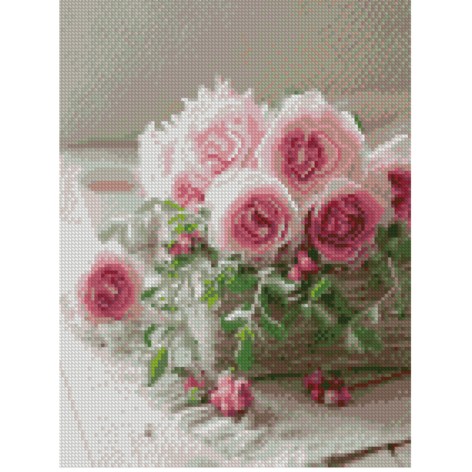 Алмазная картина HX175 "Нежные розы", размером 30х40 см