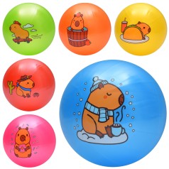 Мяч детский 9 дюймов, 60г, 6 видов (капибара) / 6 цветов 