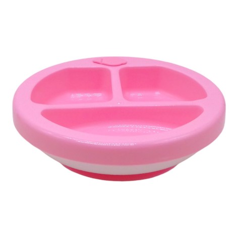 Тарілка секційна з підігрівом (рожева)