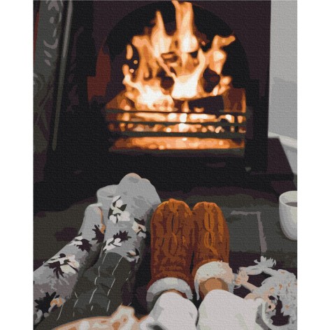 Картина за номерами: Затишок біля каміна