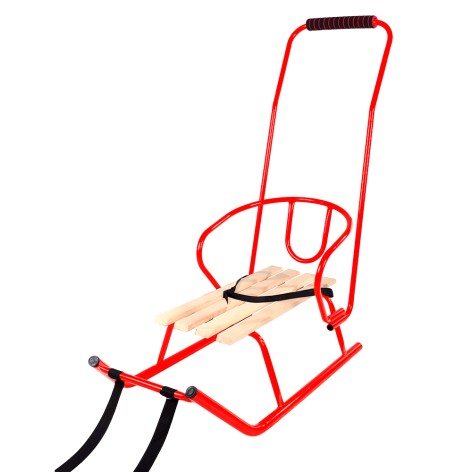 Дитячі санки Vitan "Малыш" червоні з спинкою та ручкою