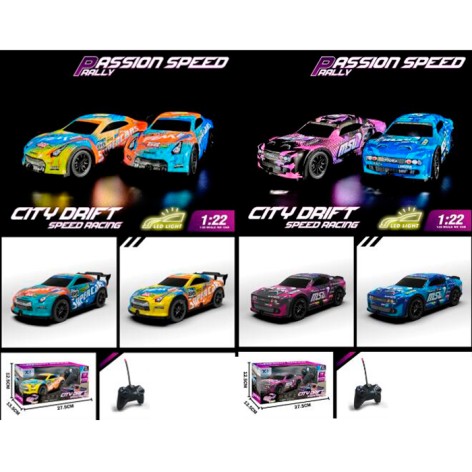 Р/К Машина, 19см, 1:22, світло, корпус не б'ється, гумові колеса, 2 види/мікс кольорів, на бат-ці, в кор-ці, 27-12,5-14см /18/