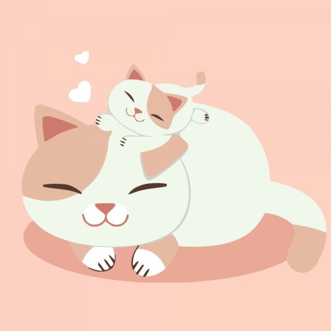 Картина по номерам Strateg Кошачье счастье размером 20х20 см