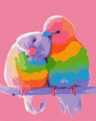 Картина по номерам Радужные попугайчики (40х50) (RB-0006)