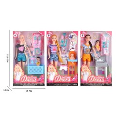 Лялька 29см 018SZ-3 з дитиною та аксес.3в.кор.32,5*5,5*18 