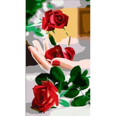 Набор для росписи по номерам Роза на руке Strateg размером 50х25 см (WW214)