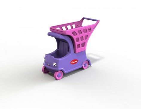 Візок-автомобіль дитячий фіолет, Фламінго