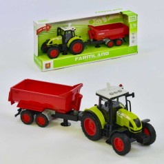 Трактор игрушечный с прицепом инерция, звук, свет, WY900B
