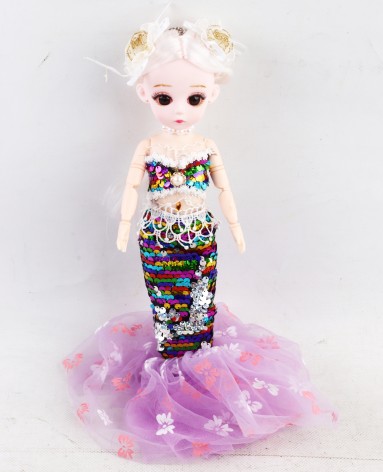 УЦЕНКА 30% Кукла русалка, 32см, шарнирная, хвост пайетки, микс видов, в кор-ке, 23-30-7см 