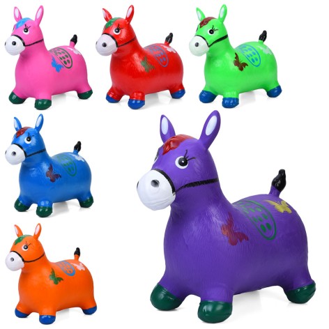 Прыгуны-животные лошадка, 1300г, 6 цветов, в п/э, 29-21-5см /12/