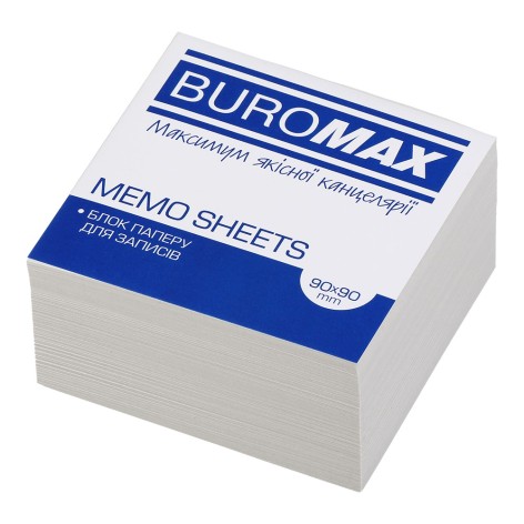 Блок білого паперу для нотаток JOBMAX JOBMAX, 90х90х40мм, 500 арк., не склеєний