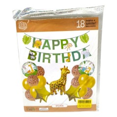 Набір повітряних кульок 18 шт для створення фотозони "Happy birthday - Жирафік"