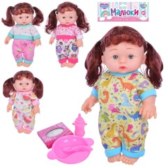 Лялька 23см, серветка, пляшка, тарілка, 4 види, в п/е, 37-19-7см 