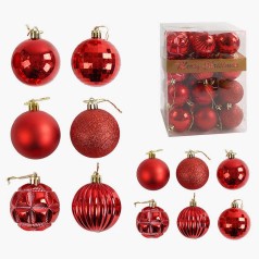 Новорічні прикраси 48 штук, кульки, у слюді 