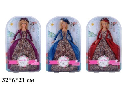 Кукла Defa 30 см 8407 принцесса 3 цвета 32*6*21