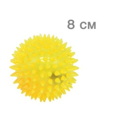 Мячик с шипами, желтый, 8 см