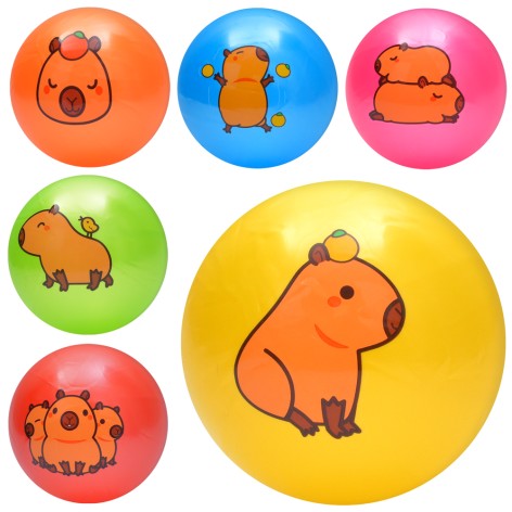 М'яч дитячий 9 дюймів, 60г, 6 видів (капібара) / 6 кольорів 
