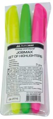 Набір маркерів з трьох текстовиділювачів, JOBMAX., круглих 2шт /36