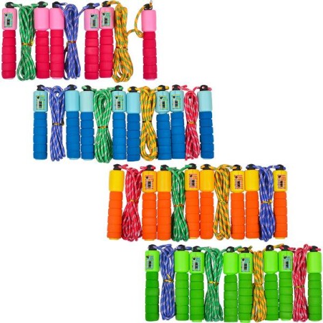 Скакалка кольорова тканинна довжина 2,85м, з лічильником 14-127 