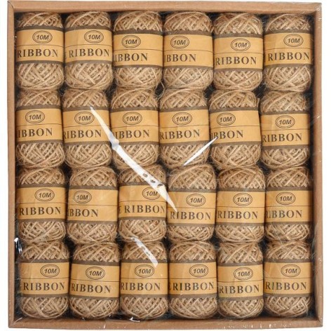 Нитки джутові, коричневі 10м, діаметр - 2 мм, арт. 005, 24шт у блоці (1152/24)