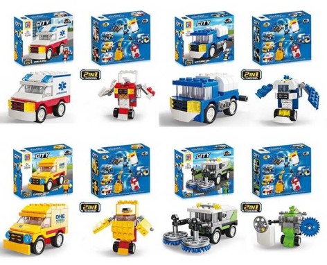 Конструктор 47дет. 4 види, біля кор. 14*11*4см 