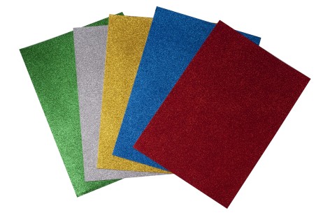 Фоамиран цвет. с блестками, А3, 5 л. - 5 кол. 2мм, KIDS Line