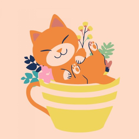 Картина по номерам Strateg Уют в чашке размером 20х20 см