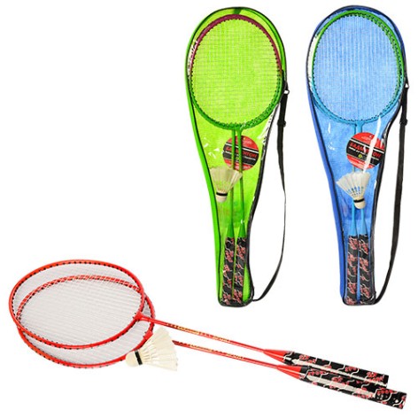 Бадмінтон залізний ракетки 2 шт 66 см, волан, 3 кольори, чохол, 68-21,5-2,5см /50/