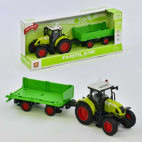 Іграшковий трактор з причепом інерція, звук, світло WY900G