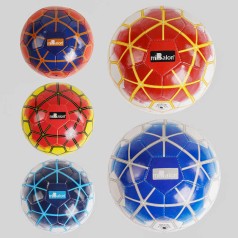 Футбольний м'яч 5 видів, вага 280 грам, гумовий балон, матеріал PVC розмір №5 /100/