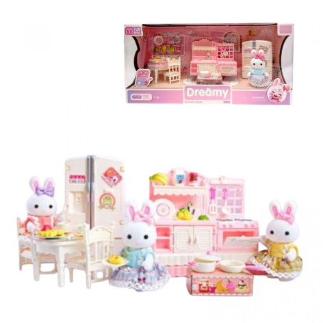 Набір флоксових фігурок MIC з меблями мікс видів