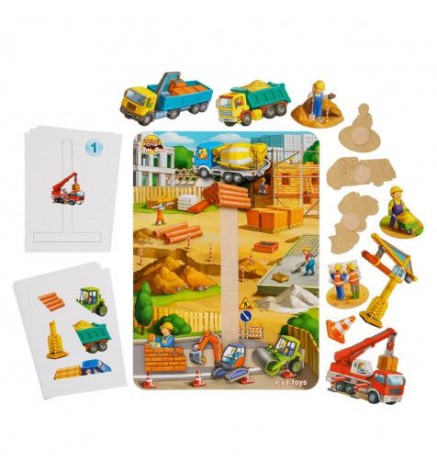 Гра на липучці Ubee "Будмайданчик" Дерев'яна гра на розміщення предметів 32x23 см (ПСФ037)