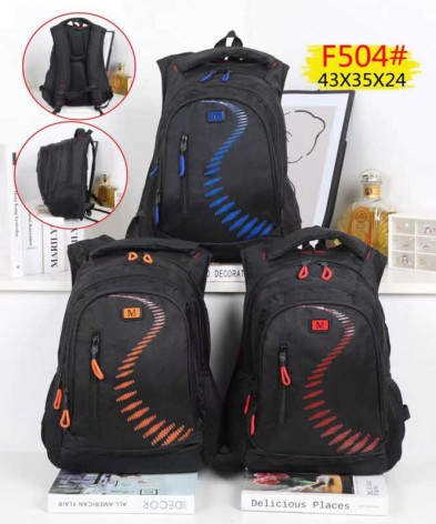 Рюкзак 3 види, регульовані ремінці, 3 відділення, ортопедична спинка, розмір 33х14х46см, бокові кишені, в п/е, мікс видів 