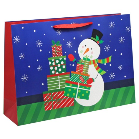 Пакет новогодний подарочный 477 х 127 х 330 мм, синий