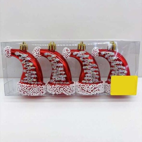 Ялинкові Новорічні прикраси 4 штуки висота 8 см (216)