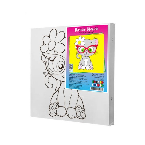 Набір для розпису по контурах Riviera Blanca "Стильна киця" 25x25 см (КА-116)