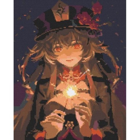 Алмазна мозаїка "Аніме. Геншин імпакт Ху Тао" 40х50 см