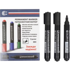 Маркер перманентный, черный цвет, арт. JX-8004 Diamont "C", 12шт в кор.  (1200/12)