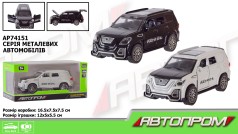 Машинка металева АВТОПРОМ 1:32, 2 кольори, відкриваються двері, капот, багажник